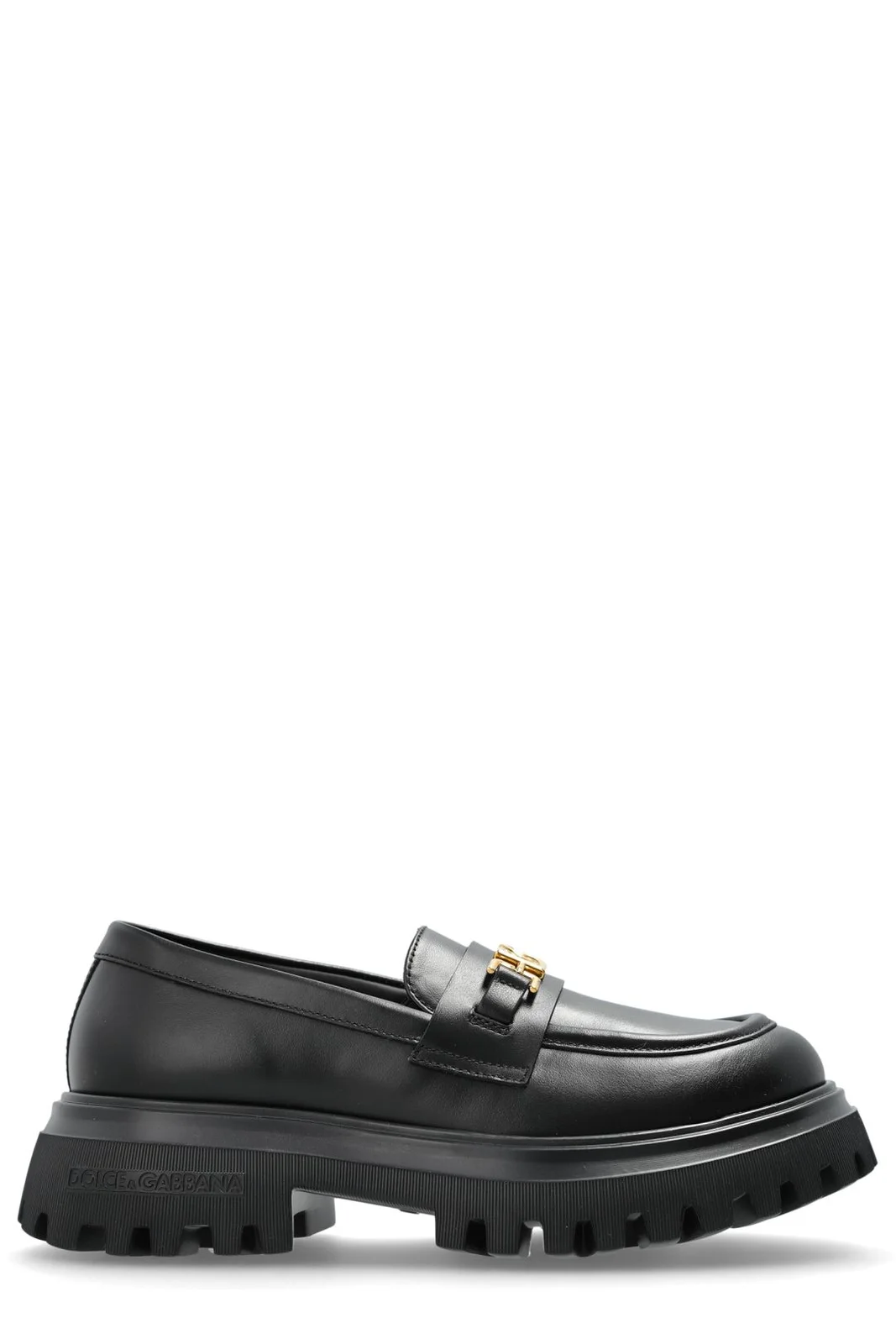 Giày lười da Gucci cho bé đen